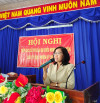 Bà Nguyễn Thị Yến Mai - Trưởng Ban Tổ chức Tỉnh ủy phát biểu tại buổi tiếp xúc