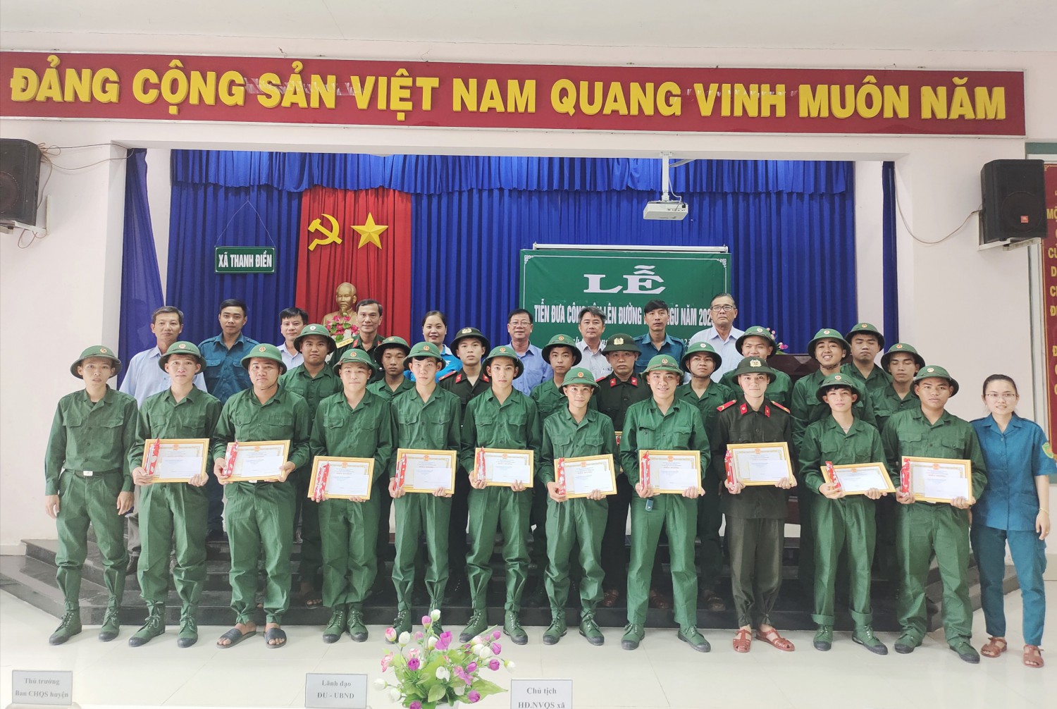 Xã Thanh Điền: Tổ chức lễ tiễn đưa công dân lên đường nhập ngũ năm 2023
