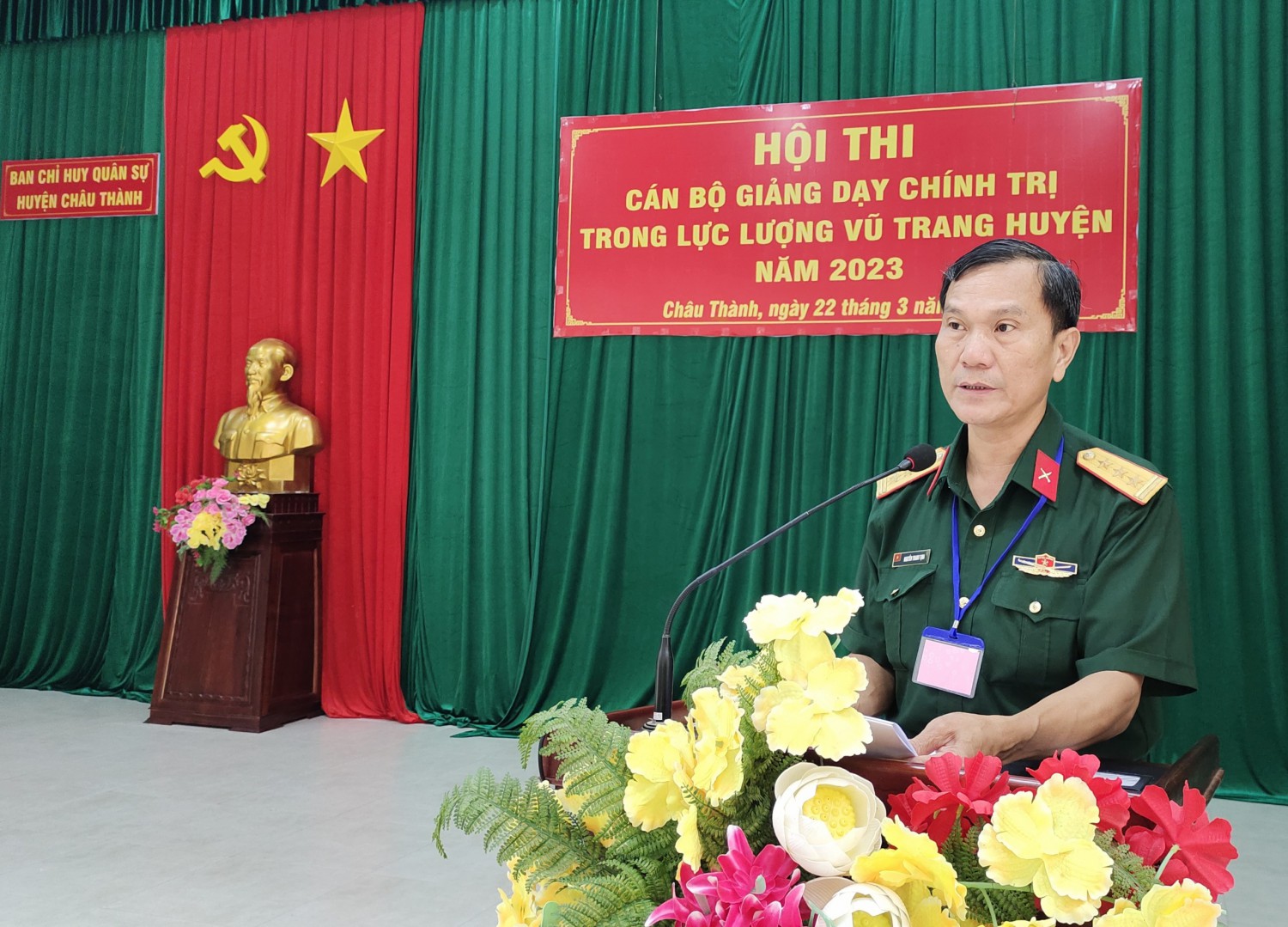 Châu Thành: Tổ chức hội thi cán bộ giảng dạy chính trị trong lực lượng vũ trang huyện năm 2023