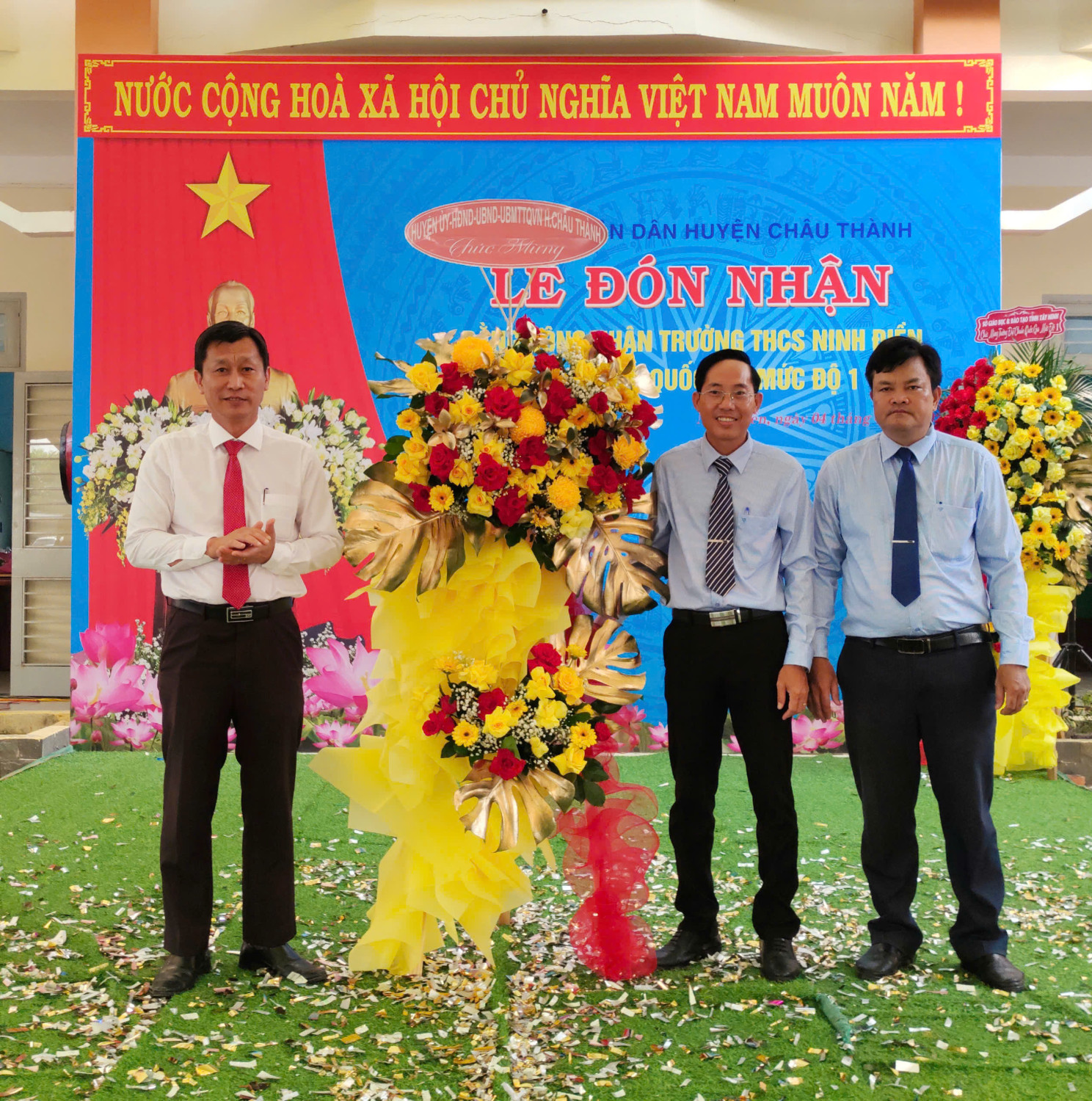 Châu Thành: Trường THCS Ninh Điền được công nhận đạt chuẩn Quốc gia mức độ 1